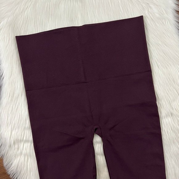Spanx Plus Size 1X Maroon Wine Look At Me Now Cropped‎ Leggings Pant - Picture 2 of 8
